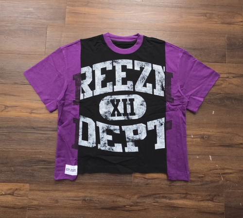 Purple Reezn Dept. Cut and Sew Patchwork T-Shirt