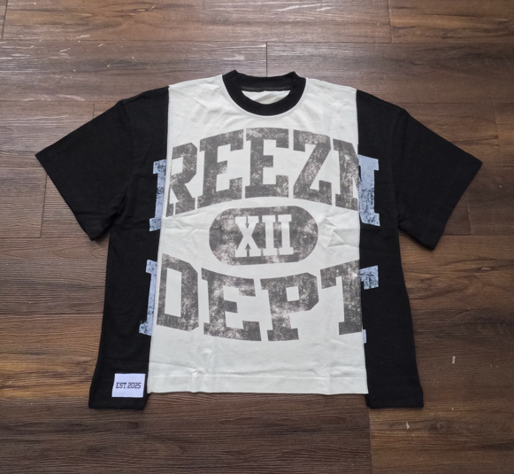 White Reezn Dept. Cut and Sew Patchwork T-Shirt
