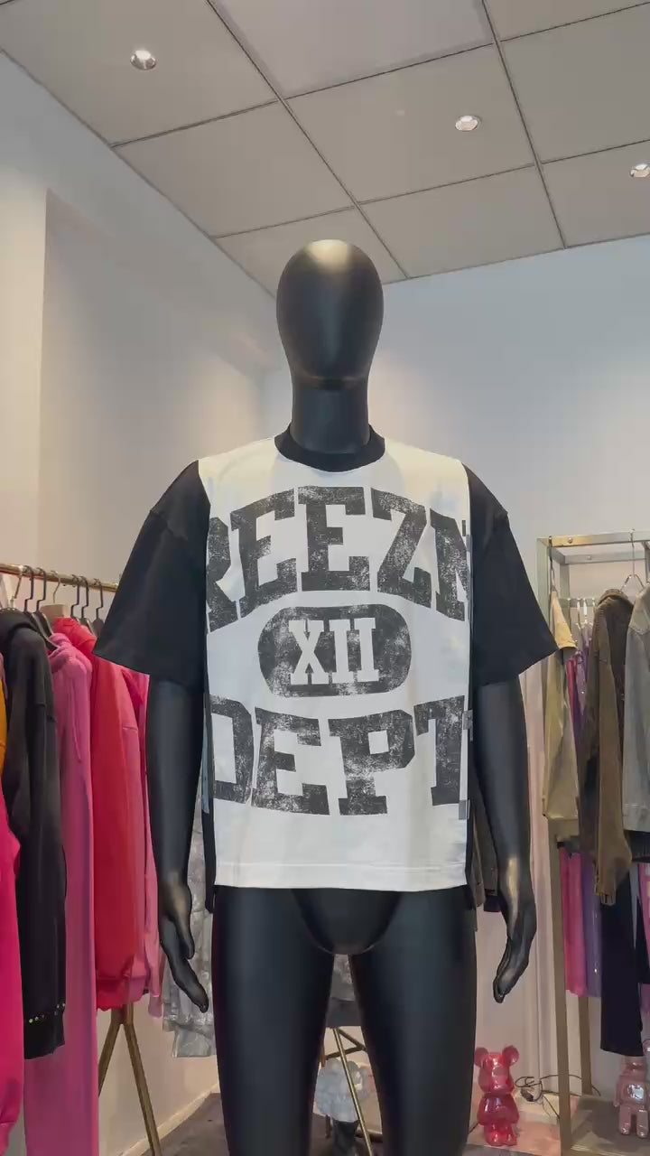 White Reezn Dept. Cut and Sew Patchwork T-Shirt